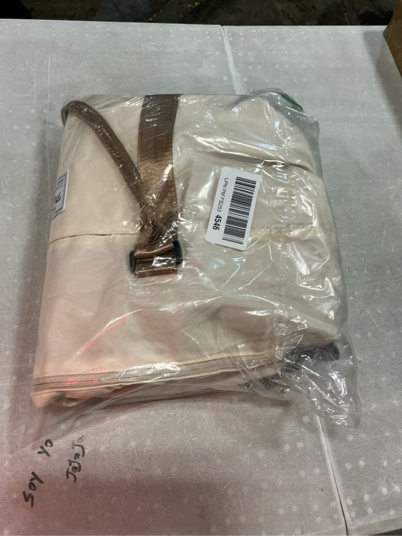 Condition photo showing Good Condition for overnight weekender bags for women,vacuum travel duffel bag with air pump, personal item travel bag with shoes compartment & compression pocket,beige & brown large a-beige & brown with air pump