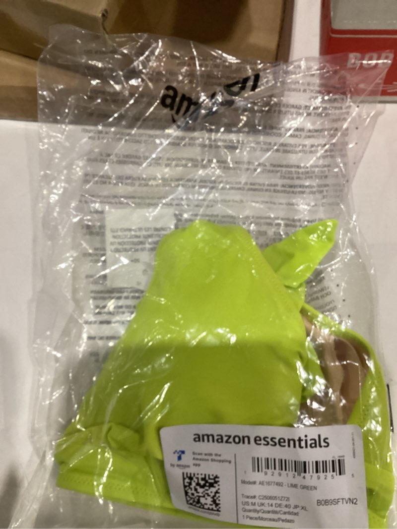 Amazon Essentials Women's Light-Support Tie Halter Bikini Swimsuit Top (Available in Plus Size), Lim