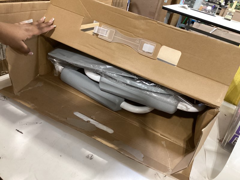 Condition photo showing Good Condition for medline 3-in-1 steel bedside commode, elongated seat, sturdy folding frame, 7.5 qt. bucket, 350 lb. weight capacity, clip-on seat, easy cleaning, tool-free assembly, gray