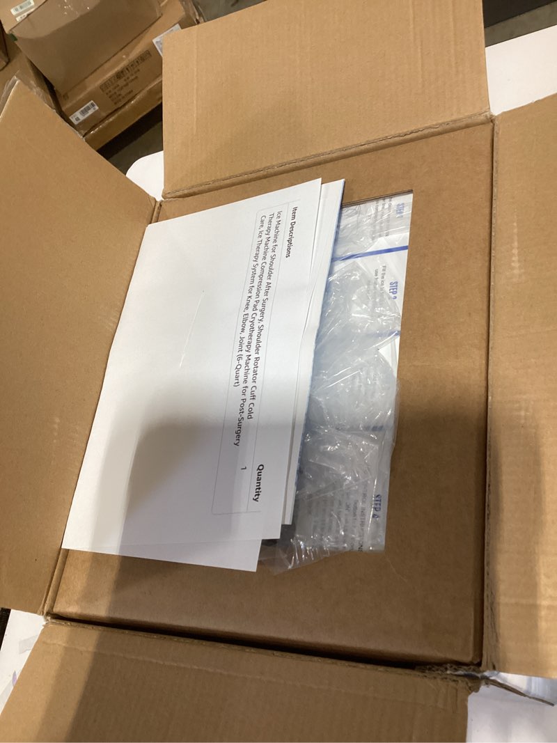 Condition photo showing New/Like New for ice machine for shoulder after surgery, shoulder rotator cuff cold therapy machine compression pad cryotherapy machine for post-surgery care, ice therapy system for knee, elbow, joint (6-quart) shoulder pad 6-quart