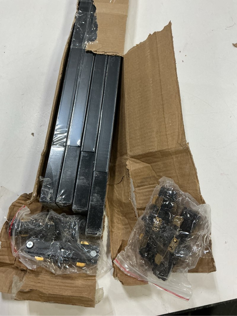 Condition photo showing Good Condition for (Incomplete)VANoopee 16FT H Track Lighting System - Black Rail Kit With End Caps & Live End Feed Connector - Compatible With Single Circuit 120V H Style Track Heads