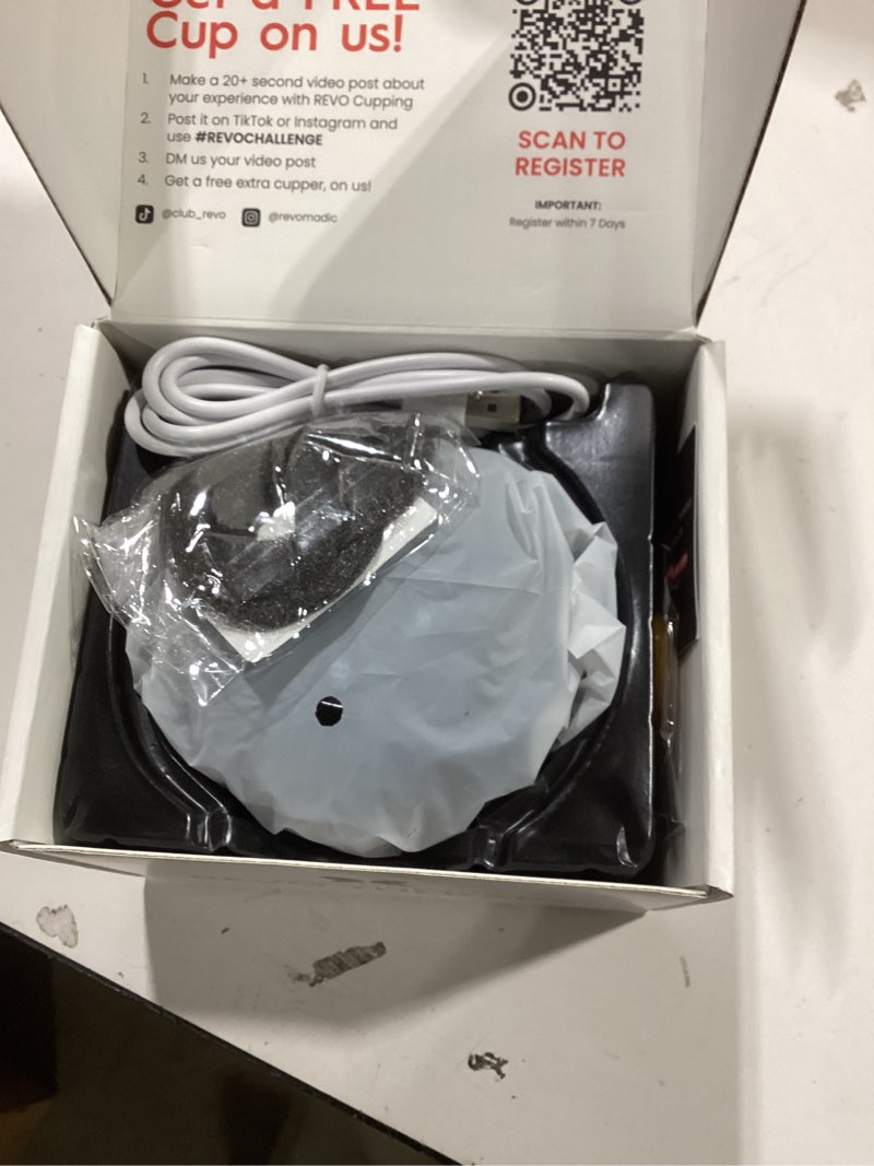 Condition photo showing New/Like New for revo the original 4-in-1 smart cupping therapy massager, red light therapy for targeted pain relief, knots, aches, muscle soreness, circulation & tighter skin, portable cupping kit 1 pack