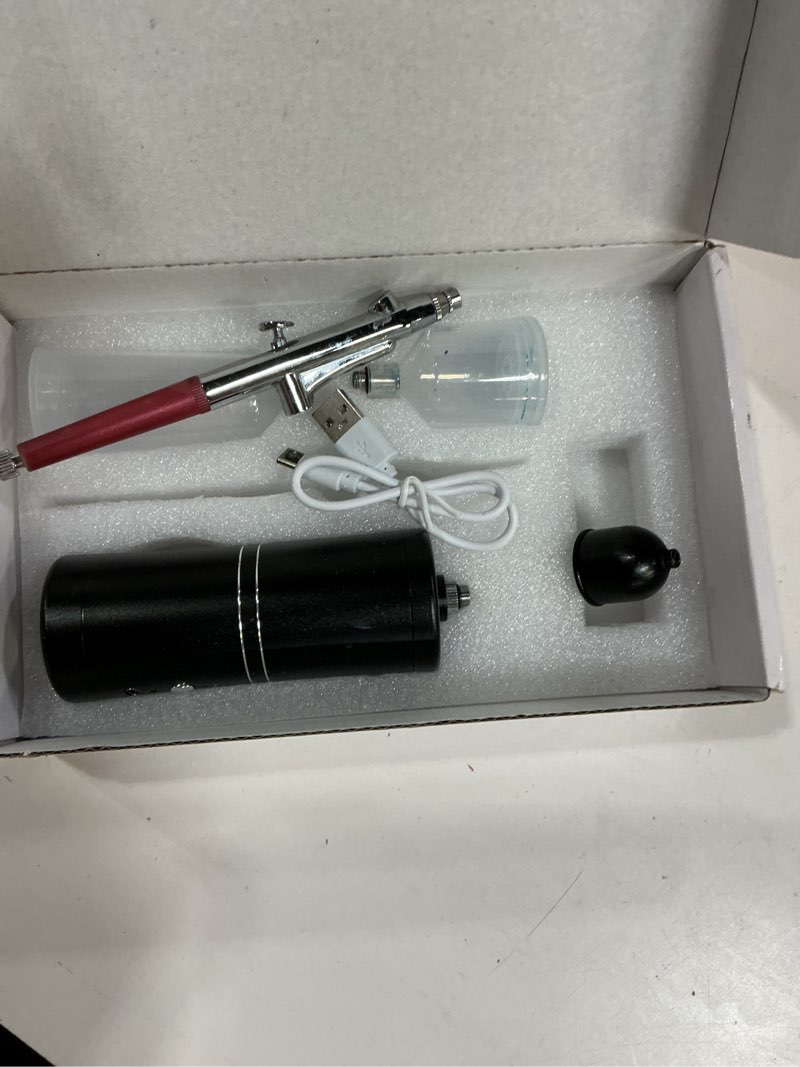 Condition photo showing As Is for Airbrush Nail Oxygen Injector Mini Air Compressor Kit Paint Nail Art Spray Gun