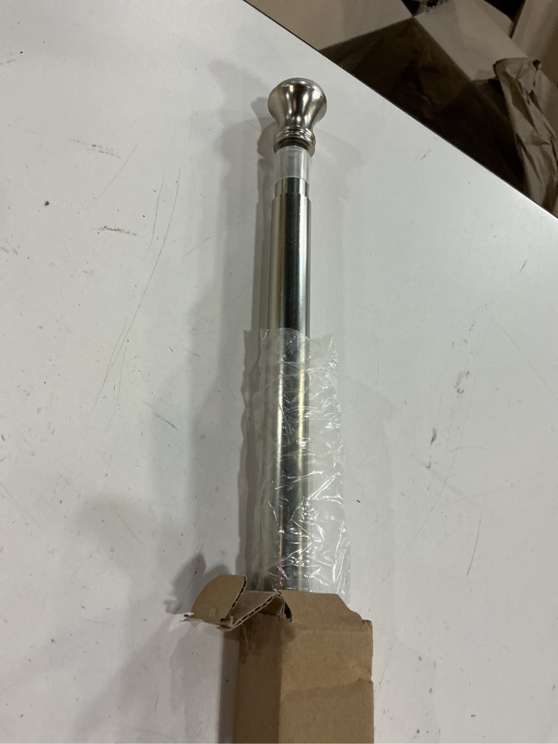Condition photo showing New/Like New for amazer spring tension shower curtain rod, 54-90 inches rust-resistance tension curtain rod bathroom rod, adjustable shower curtain rod no drill, nickel 54-90 inches nickel
