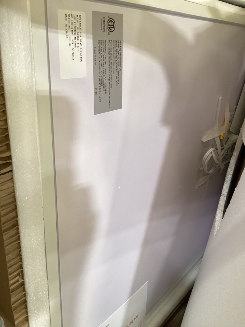 Condition photo showing New/Like New for led bathroom vanity mirror,28x36 inch lighted bathroom mirror,anti fog,dimmable,wall mounted makeup mirror,waterproof ip44 smart bathroom mirror with memory function