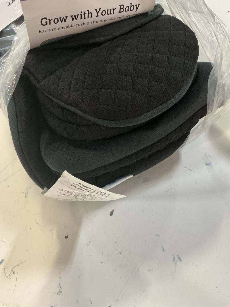 Condition photo showing Good Condition for infant car seat insert adjustable head support for preemie newborn toddler, reversible baby head body support cushion for carseats and strollers side impact protection - black