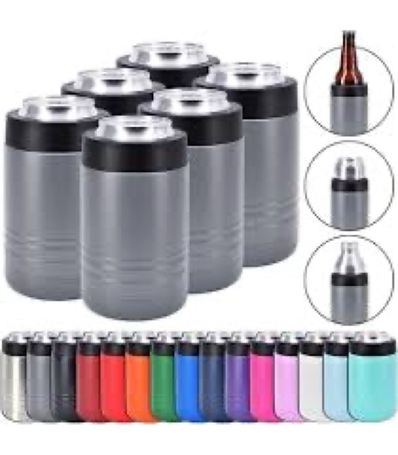 COKTIK 4 in 1 Insulated Can Cooler, 4 Pack Double Wall Slim Can Cooler Set for 12 oz Regular or Slim