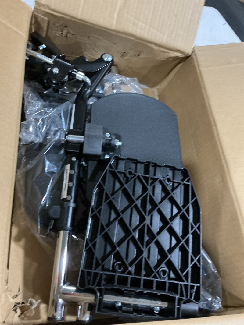 Condition photo showing Good Condition for invacare wheelchair elevating legrest with padded calf pads, footrest with swing away function, adjustable length, tool-free installation, designed for invacare wheelchair padded composite legrests