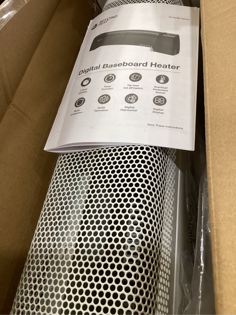 Condition photo showing Good Condition for Electric Baseboard Heater, 1500W Convection Heater with Adjustable thermostat and Overheat Protection, Slient Operation for indoor use, White White-Manual