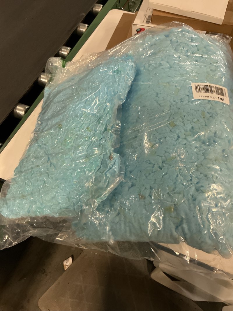 Condition photo showing New/Like New for Bean Bag Filler, 12lbs Shredded Memory Foam Filling, Bean Bag Chair Filling Stuffing, Bean Bag Refill Insert, Punching Bag Filler, Pillow Filler Stuffing for Stuffed Animals/Couch/Dog Bed/Coop Blue 12.0 Pounds