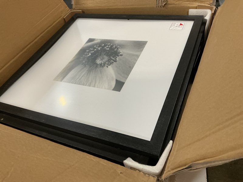 Condition photo showing As Is for eletecpro 16x16 picture frames set of 9 classic gallery wall frame set, displays 12x12 or 16x16 without mat, black picture frames collage wall decor, big frames for home decor