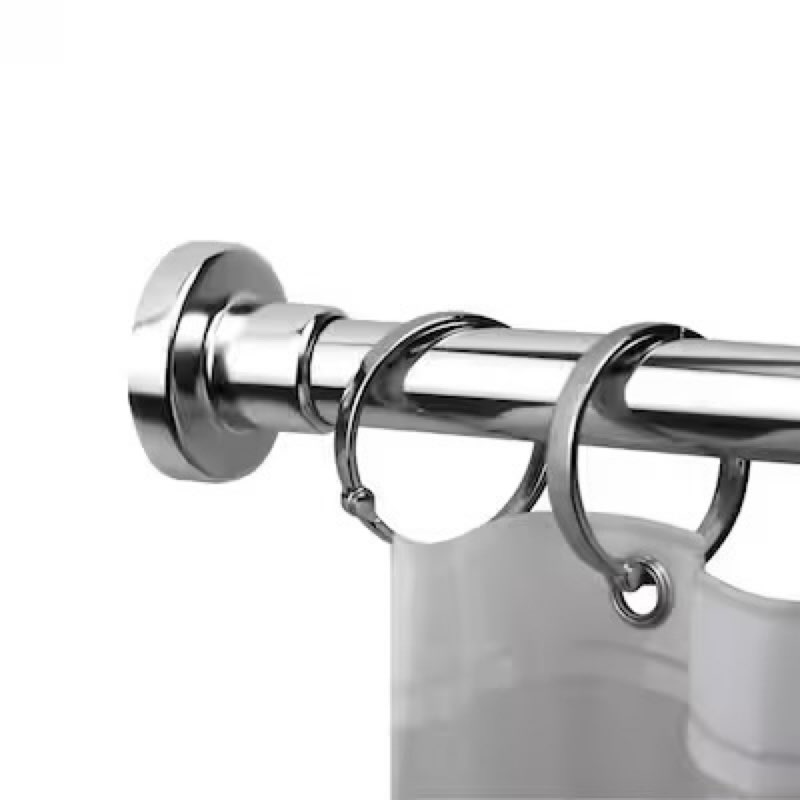 allen + roth 51-in to 86-in chrome tension single straight adjustable shower curtain rod