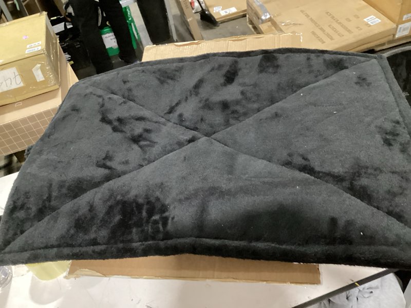 Condition photo showing Good Condition for Furhaven ThermaNAP Self-Warming Cat Bed for Indoor Cats & Large/Medium Dogs, Washable & Reflects Body Heat - Quilted Faux Fur Reflective Bed Mat - Black, Large