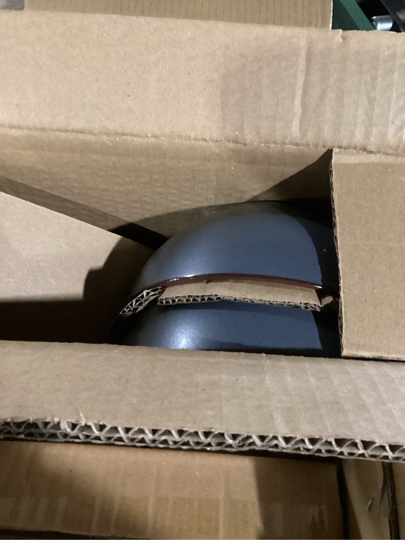 Condition photo showing Good Condition for Famiware Venus Speckled Dinnerware Set with Pasta Bowls, Service for 6 (24 Pieces), Stoneware Plates and Double Bowls Sets, Microwave & Dishwasher-Safe Dishes with Trim, Matte Charcoal Charcoal 6-Set(24pcs, with Pasta Bowls)