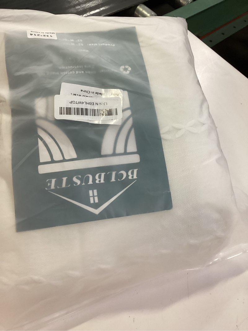 Condition photo showing Good Condition for boho curtains semi-blackout 84 inch 2 panels for living room, linen tassels farmhouse curtains with embroidery for bedroom rod pocket draperies 52" w x 84" l, off white white 52"w x 84"l (pack of 2)
