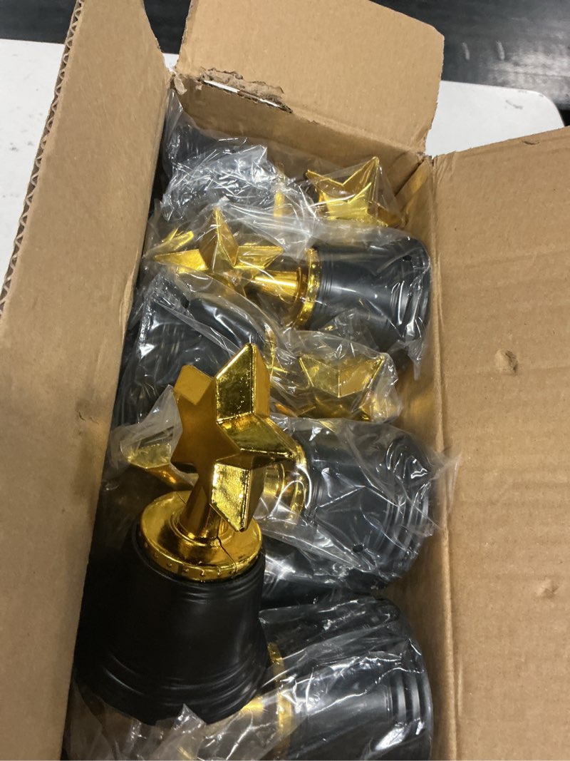 Condition photo showing Good Condition for 24 pcs mini star trophy awards bulk, 4.5 inch plastic trophy gold trophies for kids, adult prizes, competition awards, honors, party decorations, teacher gifts and event props