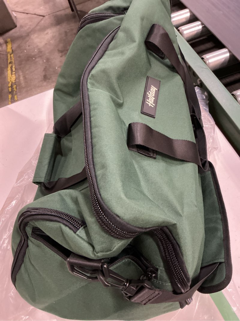 Condition photo showing New/Like New for halfday convertible 2-in-1 garment duffel weekender bag 45l: wrinkle-free travel (hanging suit compartment, shoe pockets, trolley sleeve), durable & water-resistant carry-on, hunter hunter original, 45l