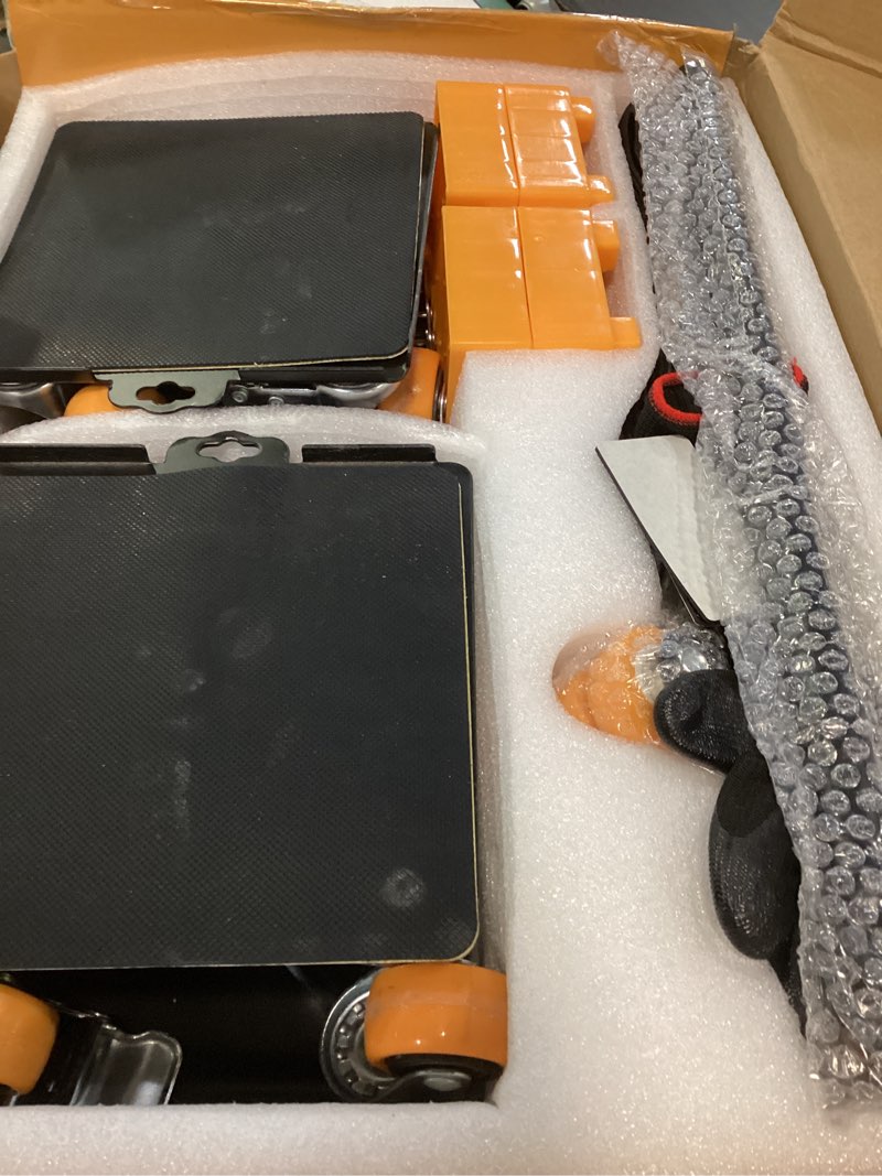 Condition photo showing Good Condition for kyx furniture dolly, furniture movers with 5 wheels,carbon steel panel heavy duty dolly, furniture lifter with 360° rotatable silent rubber universal wheels, max load 4000lbs(6.9x6.9 in)