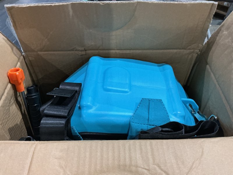 Condition photo showing Good Condition for battery powered garden sprayer 3.2 gallon, electric backpack sprayer, weed yard lawn sprayer with 6 mist nozzles & retractable wand & adjustable strap for lawn, garden, yard