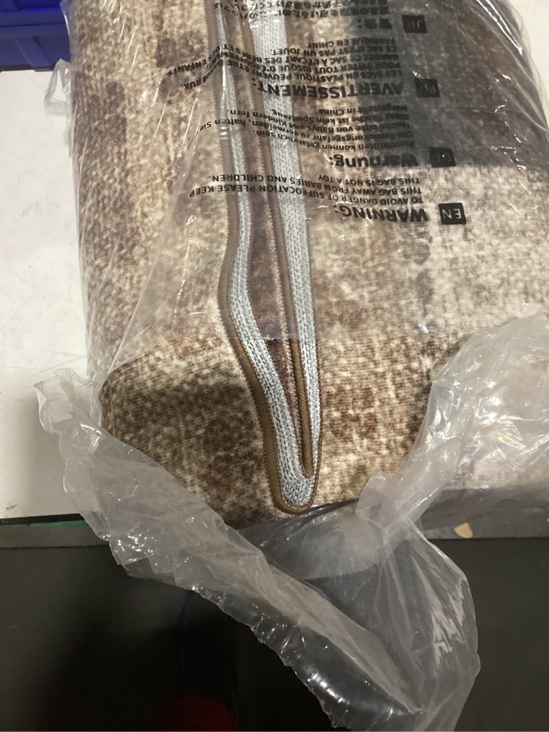Condition photo showing Good Condition for Modern Geometric Patchwork Indoor Area Rug for Living Room, Chocolate 5'x 7' Large Rug Rockwood Collection Hardwood Floors Decor for Bedroom, Brown Throw Carpet for Office Entryway Dining Room 5 x 7 Feet Chocolate