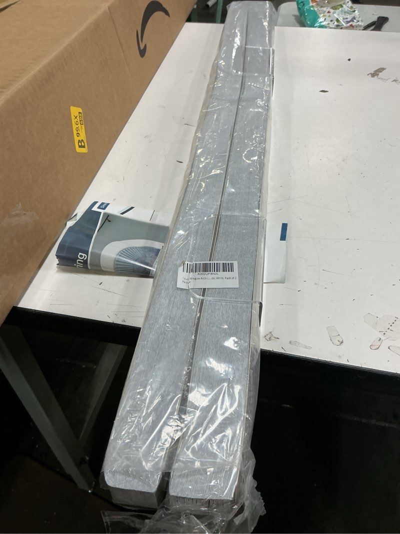 Condition photo showing Good Condition for Arch Window Light Fully Blocking Pleated Shade Blinds for semi-Circle Arch Window, 2PCS Arch Light Filtering Pleated Fabric Shade, Easy to Cut and Install, 72" x 36" Off White