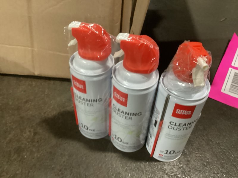 Condition photo showing Good Condition for office depot brand cleaning duster, 10 oz, pack of 3 cans