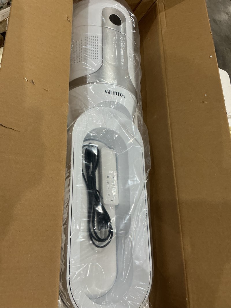 Condition photo showing Good Condition for ultty bladeless tower fan with air purifier, 90° oscillating bladeless fan with remote, touch, 8h timer, floor fans for bedroom whole room home office r021, white white medium