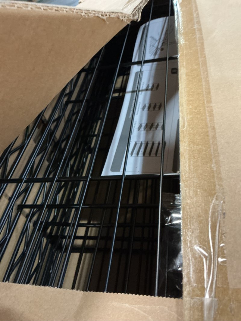 Condition photo showing Good Condition for izeuk 5-tier black metal storage shelves, adjustable wire shelving unit for kitchen, bathroom, pantry, office, garage, organizer wire rack, 1250 lbs, 13.7" d x 23.6" w x 63" h 5 tier, 13.7" d x 23.6" w x 63" h black