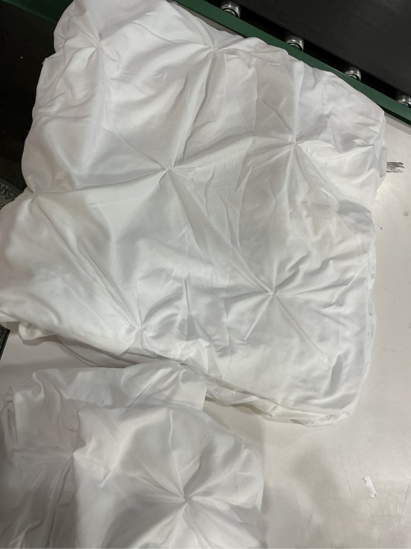 Condition photo showing As Is for (Similar)(3 pieces)WhatsBedding Feather Comforter,Filled with Feather and Down Fiber, White King Size All Season Duvet 