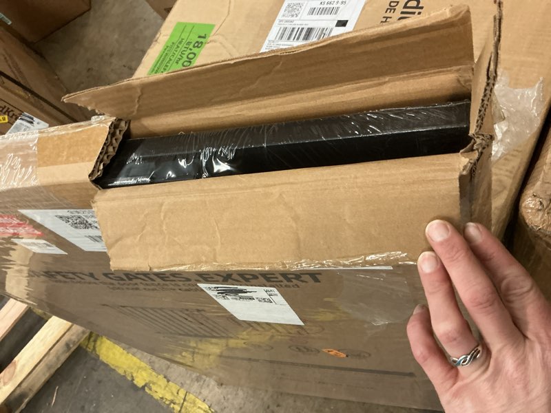 Condition photo showing New/Like New for 41 Inch Tall Baby Gate Auto Close Dog Gate Adjustable 29.92"-43.71" Wide Pressure Mounted Walk Through Swing Pet Gate for Doorways (Black, 29.92"-43.71" Wide) Black 29.92"-43.71" Wide