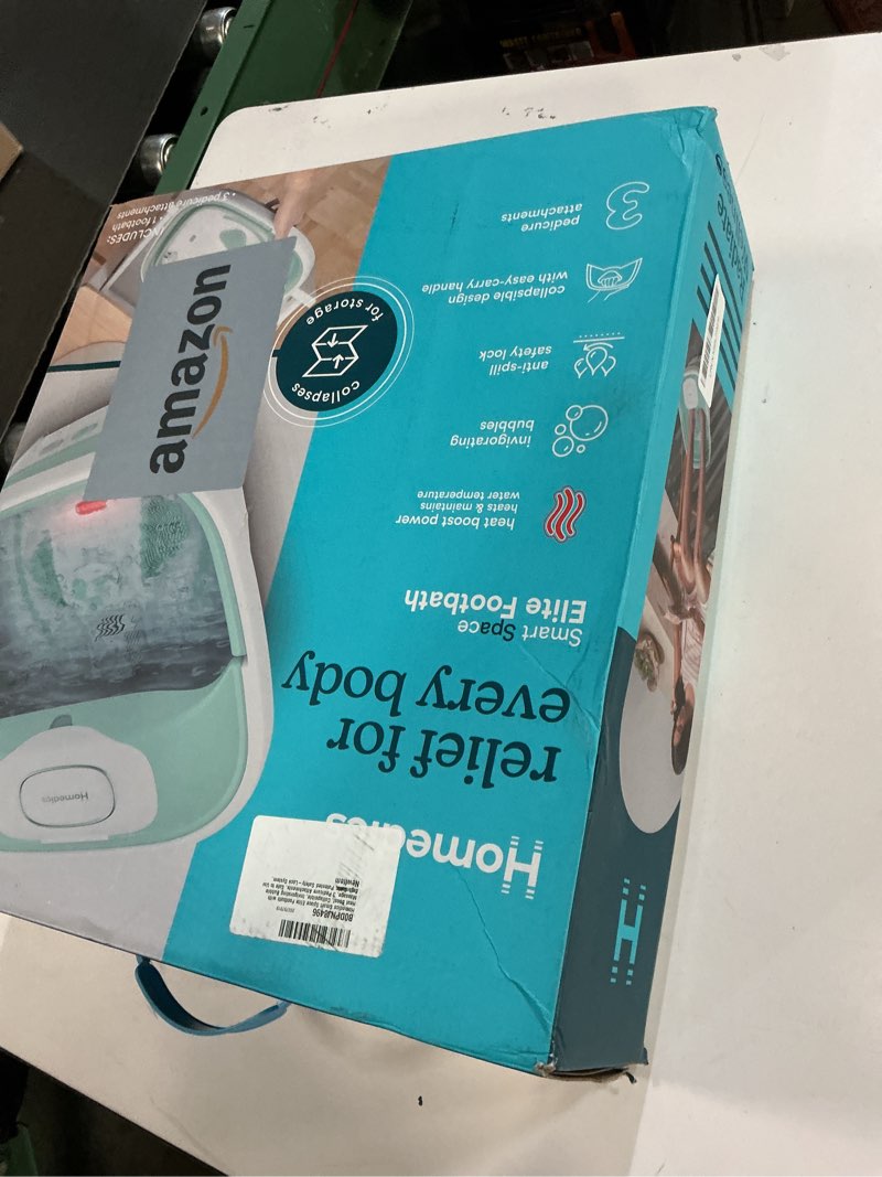 Condition photo showing New/Like New for Homedics Smart Space Elite Footbath with Heat Boost, Collapsible, Invigorating Bubble Massage, 3 Pedicure Attachments, Safe to Use Bath Salts, Patented Safety-Lock System, Ergonomic
