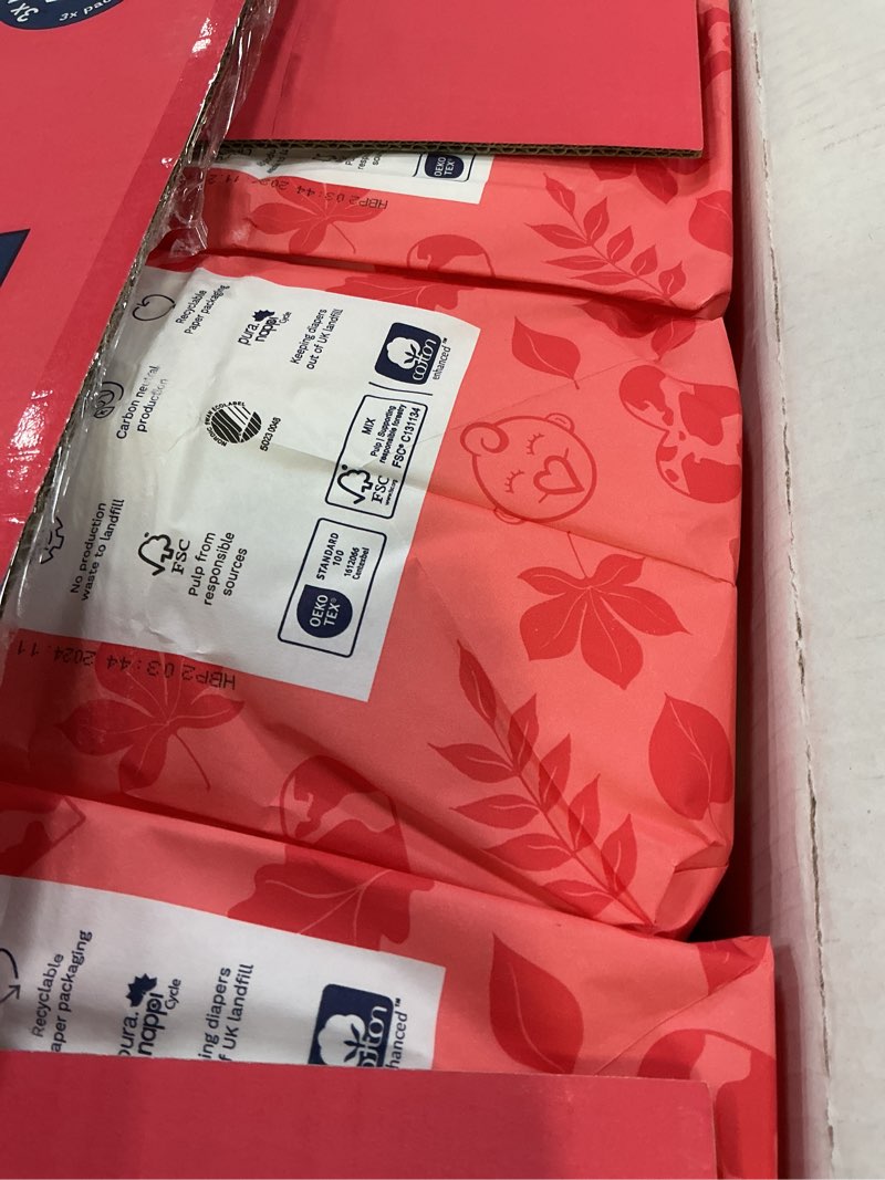 Condition photo showing New/Like New for pura hypoallergenic diaper pants size 6 (33+ lbs) overnight, up to 12 hours leak protection, suitable for sensitive skin, totally chlorine free, soft organic cotton, 3 packs of 17 (51 pull up pants) size 6 51