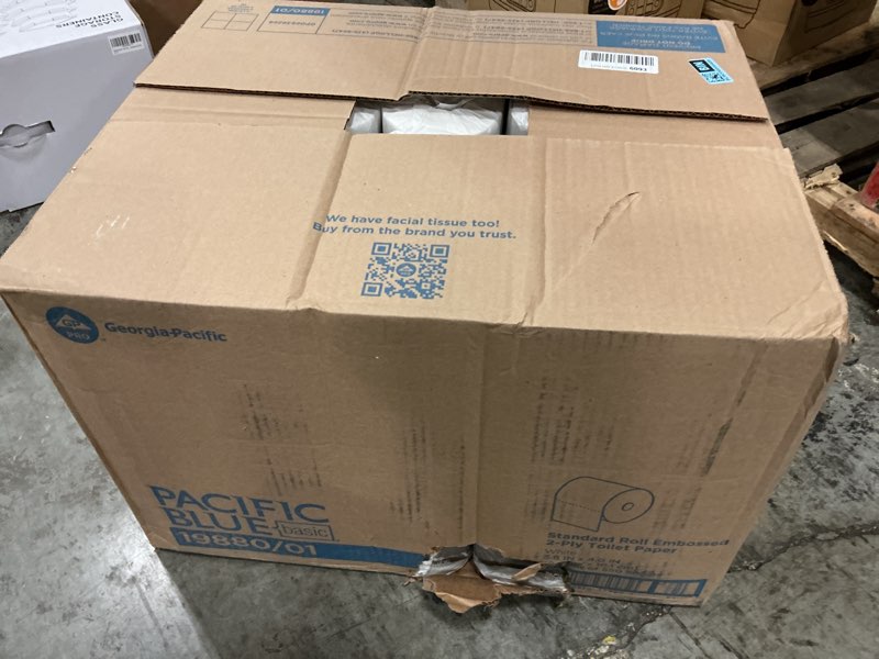 Condition photo showing New/Like New for georgia-pacific pacific blue basic 2-ply embossed toilet paper19880/01 550 sheets per roll 80 rolls per case