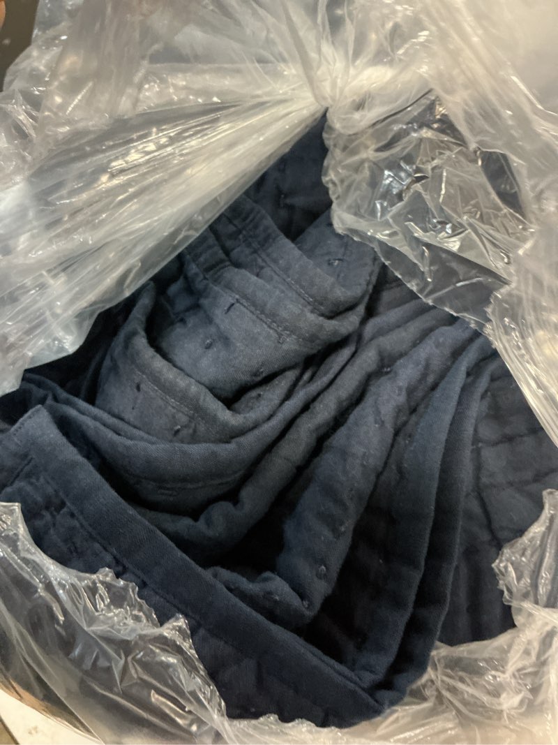 Condition photo showing Good Condition for european linen cotton stitch quilt set, king/cal king, navy