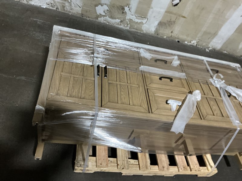 Condition photo showing Good Condition for allen + roth Cantrell 72-in Clear Oak Undermount Double Sink Bathroom Vanity with White