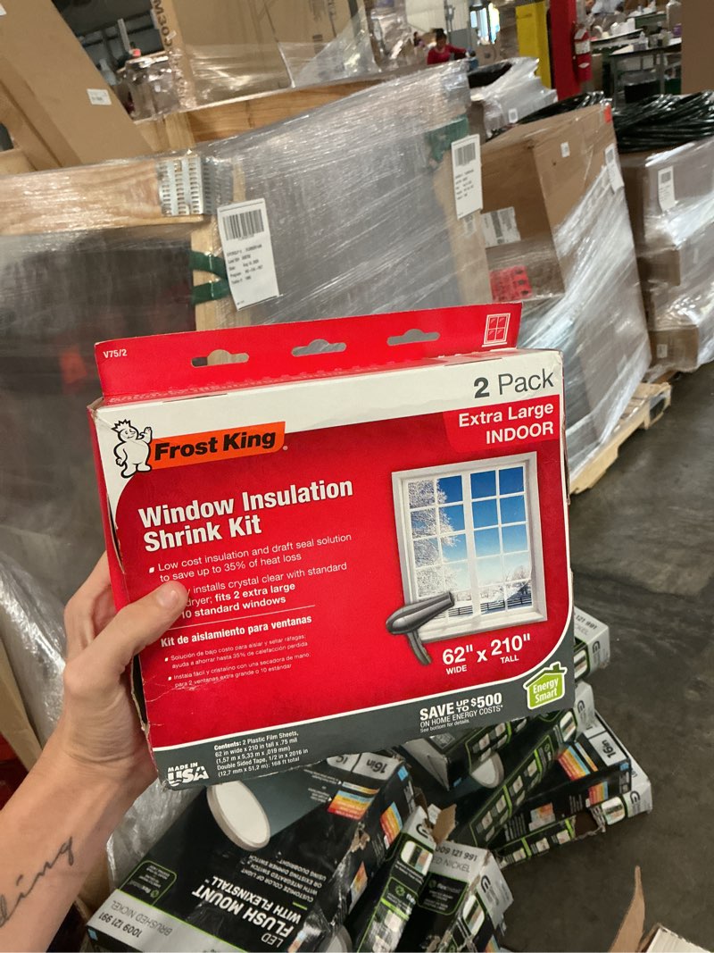 Condition photo showing New/Like New for frost king 62 in. x 210 in. polyurethane extra-large shrink window insulation (2 per pack)