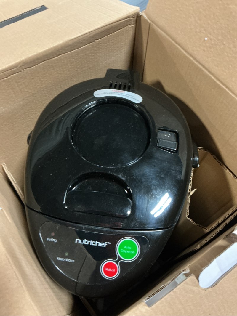 Condition photo showing Good Condition for nutrichef 5.2 qt electric water kettle, portable, quick heating, 5 liter digital kettle with 5 temperature settings, safety lock, stainless steel, 3 dispensing options, 8.46" x 11.2" x 16.5" 5.3 quarts