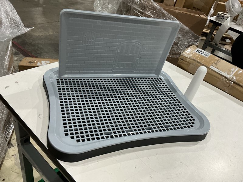 Condition photo showing Good Condition for sanpyl dog training toilet, wall column design, black color, suitable for large dogs