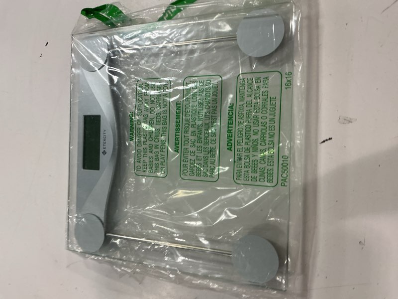 Condition photo showing Good Condition for Etekcity Digital Body Weight Bathroom Scale, Large Blue LCD Backlight Display, High Precision Measurements,6mm Tempered Glass, 400 Pounds Blinding Silver 11.9 x 11.9 x 0.95 inches