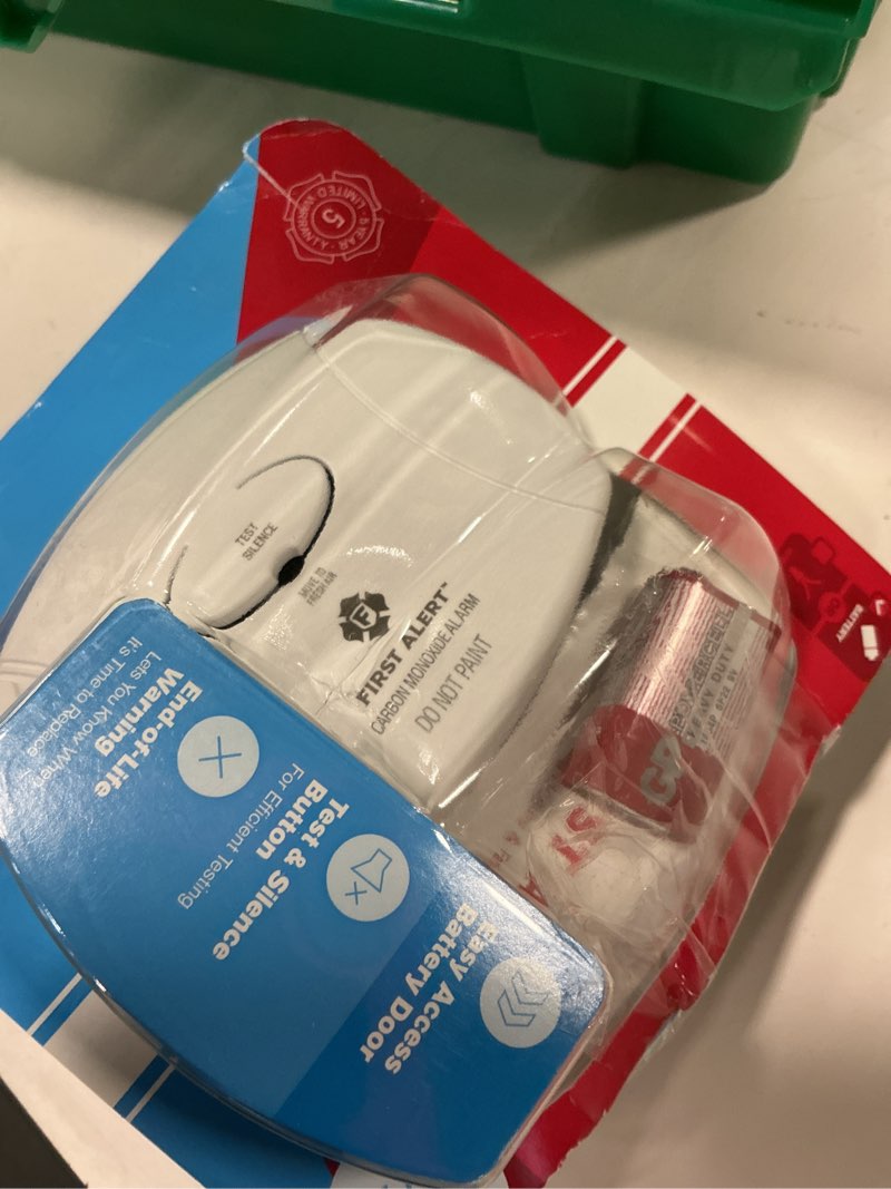 Condition photo showing As Is for First Alert 2pk CO400CN2 Battery Powered Carbon Monoxide Detector: Best CO Detector, 9-Volt Alkaline Battery Included