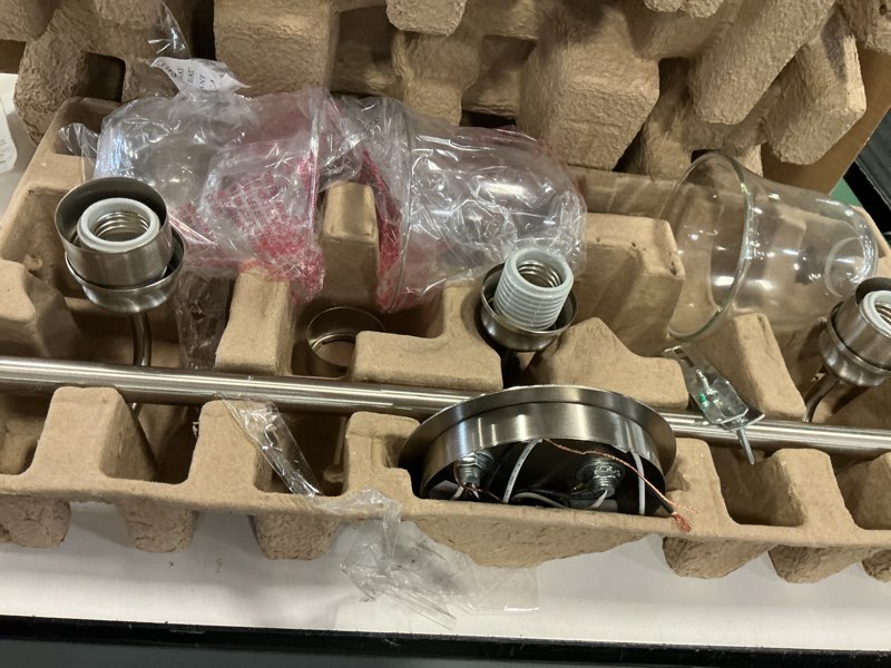 Condition photo showing Good Condition for allen + roth Bartow 22-in 3 Light Brushed Nickel Traditional Bathroo