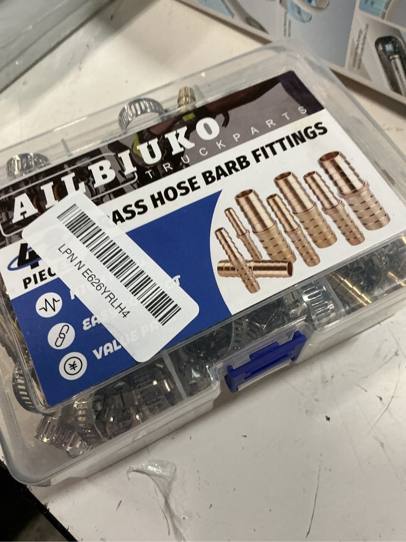 Condition photo showing New/Like New for 48pcs brass hose barb fitting,barb splicer mender hose fittings 1/8" 3/16" 1/4" 5/16" 3/8" 1/2" 5/8" 3/4" with 96pcs stainless steel pipe hose clamps for air/fuel/water/oil hose 48pcs barb splicer