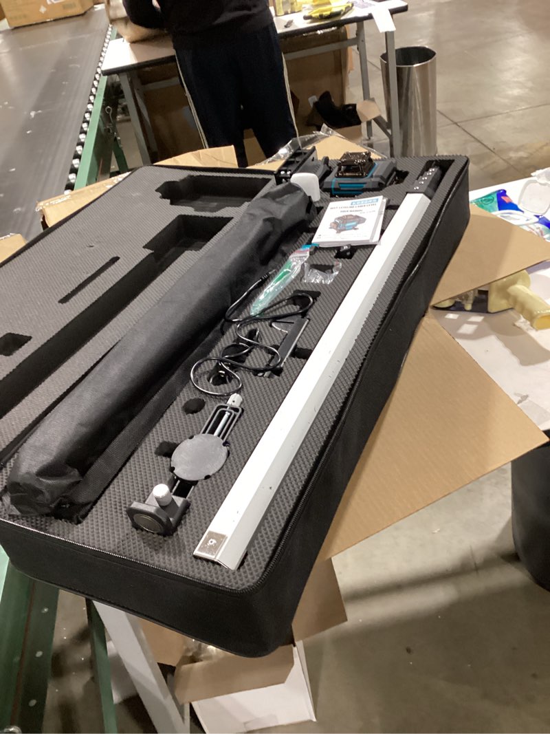 Condition photo showing As Is for KEZERS Laser Level Set with Receiver,4 x360 Self Leveling Laser Level with Tripod and Grade Rod for Construction,Home Renovation,Hanging Pictures,2 Batteries,Remote Control,Touch Screen