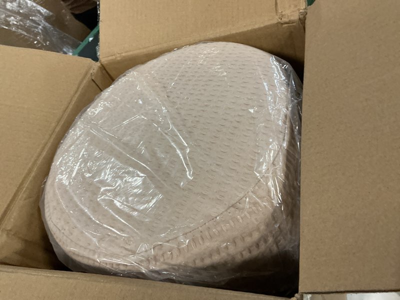 Condition photo showing New/Like New for levtex home cloud waffle full/queen comforter set (90x94in) with 2 pillow shams (26x20in) - solid waffle cotton texture - blush - 100% cotton full/queen size comforter set - soft, pre-washed full/queen comforter blush