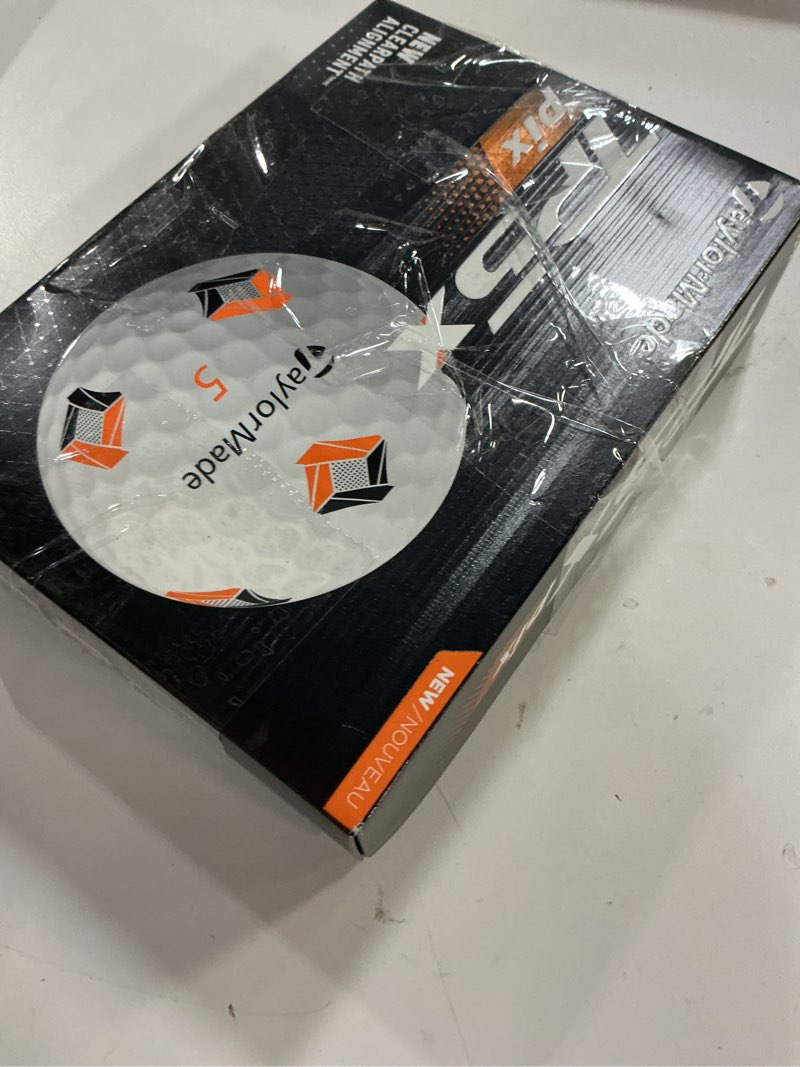Condition photo showing New/Like New for taylormade golf 2024 tp5 white/black/orange one dozen 2024 tp5x pix new season