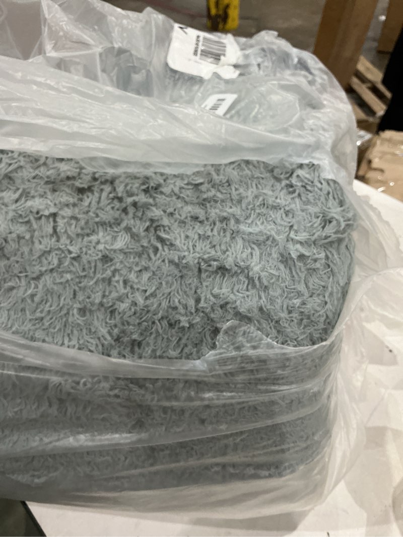 Condition photo showing As Is for merelax soft modern indoor large shaggy rug for livingroom bedroom dorm kids room home decor, non-slip plush fluffy furry fur area rugs comfy nursery accent floor carpet 9x12 feet, grey 9' x 12' (rectangular) grey