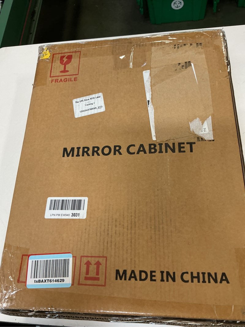 Condition photo showing New/Like New for Quavikey Bathroom Medicine Cabinet with Mirror, Aluminum Surface Mount or Recessed Medicine Cabinet Mirror 16x26 Inch, Black 16"w X 26"h Black