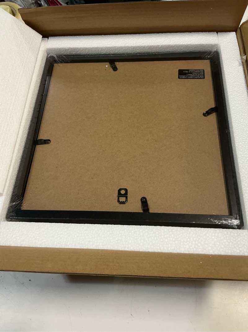 Condition photo showing New/Like New for An&He 10x10 Picture Frames Set of 6, Displays 6x6 with Mat or 10x10 Without Mat Photos, Square Collage Wall Decor for Gallery, Wall Decor, Black Black-6 10x10