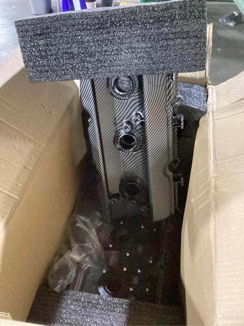 Condition photo showing Good Condition for mitzone vq35de aluminum valve cover set left and right compatible with nissan 350z infiniti g35 m35 fx35 3.5l v6 2003-2008, replace 13264-am600 13264-am610, with oil cap tube gasket & bolts upgrades (carbon texture-aluminum)