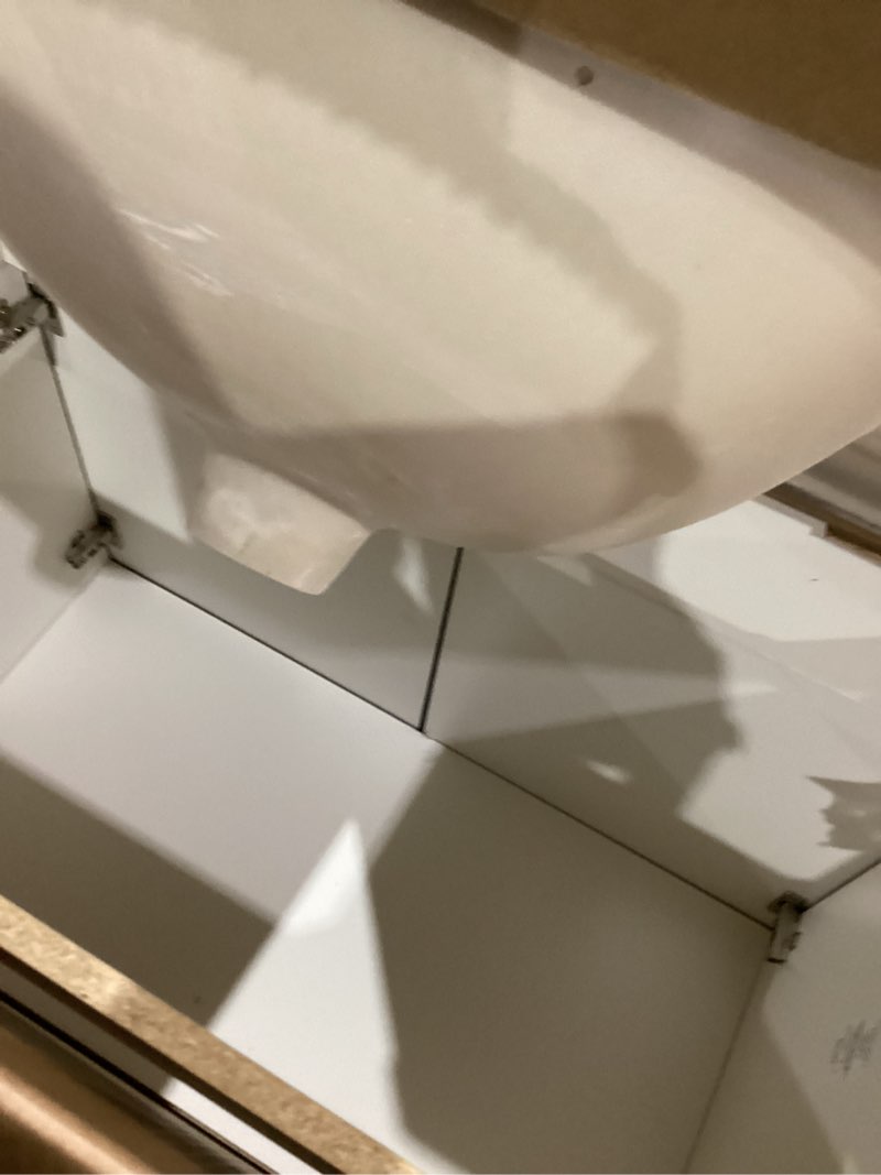 Condition photo showing Good Condition for project source dover 36-in light gray single sink bathroom vanity with white cultured marble top
